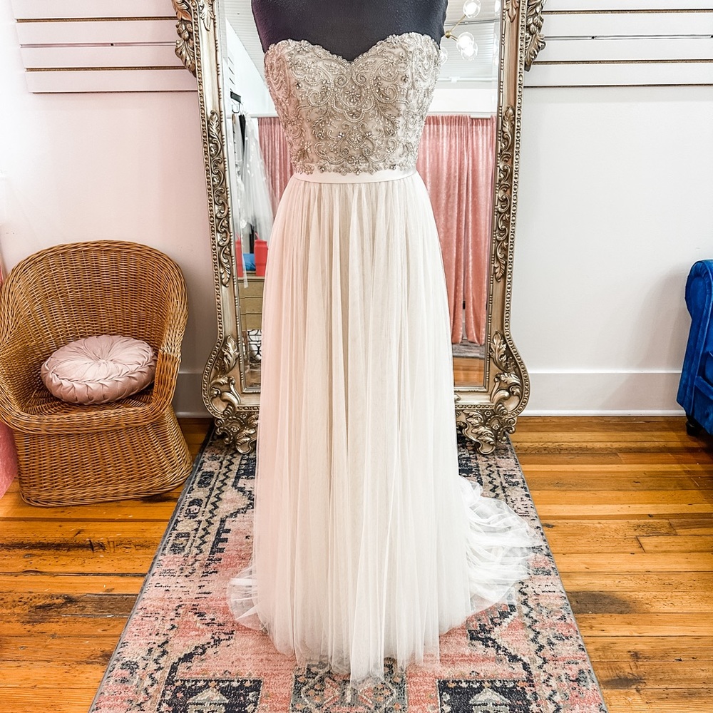 Brand new wedding dress, beaded wedding gown, soft wedding dress, new bridal